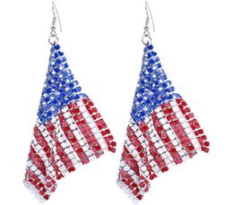 Boucles d'oreilles de drapeau américain pour femmes IC Independence Jour 4 juillet Drop Hook Hook Orees Boes-Ooys Bijoux Q07097844169