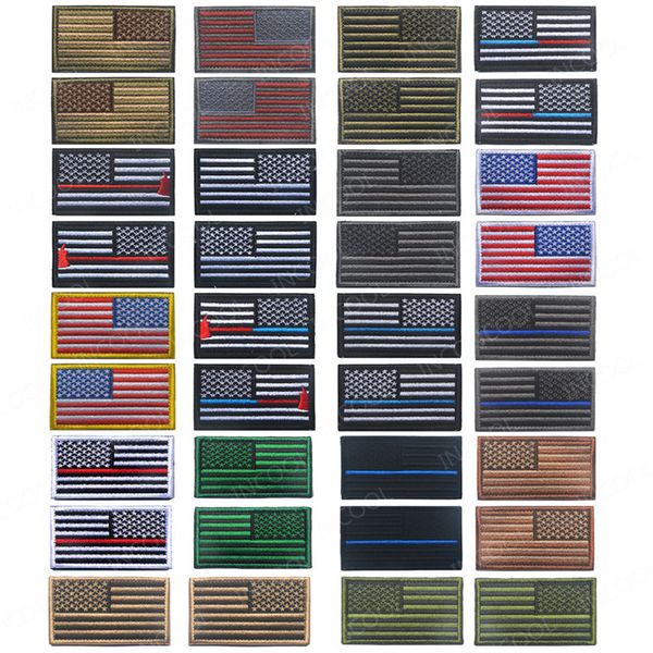 Paquete de parches bordados de la bandera estadounidense Banderas de EE. UU. Parche de moral Ejército táctico Militar Banderas de América Insignias bordadas
