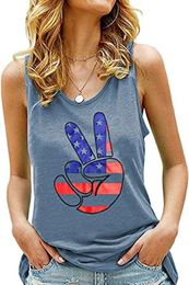 American Flag Graphic Tops Tops Women Patriotic Shirts USA Stars Stripes Sans manche du 4 juillet