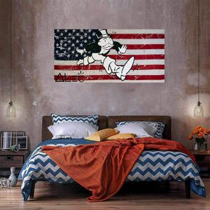 Bandera americana decoración para el hogar pintura al óleo enorme en lienzo pintado a mano / hd-print wall art Pictures Personalización es aceptable 21052101