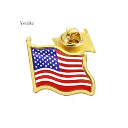 American Flag Rapel Pin Party Supplies Verenigde Staten USA HAT TIE TAK BADGE PINS MINI BROOCHES VOOR KIJSTBAGEN Decoratie CPA5764 JY07 0508