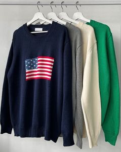 Polos drapeau américain pour hommes, chemise à manches longues, couleur unie, pull en tricot décontracté, s-XL
