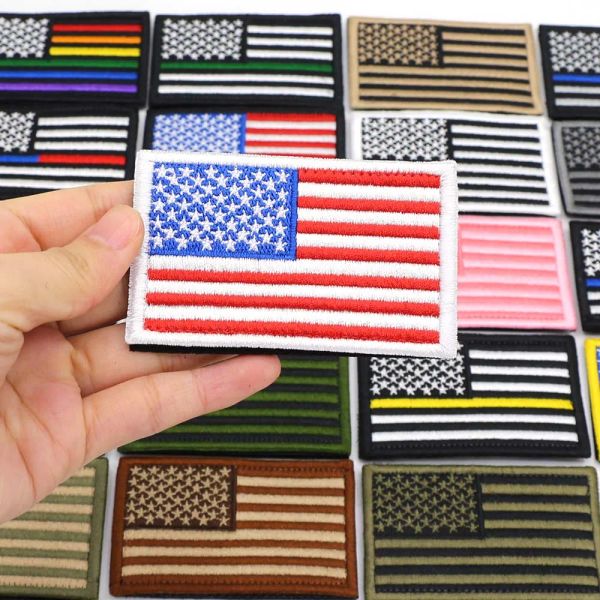 Patch drapeau américain Tactical Tactical Army broderie Patches militaires pour vêtements Hook Loop Country Badges Sac à dos Stickers