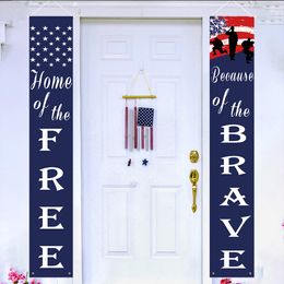 Bandera estadounidense Soldado patriótico Cartel de porche Pancartas Decoración patriótica para el Día de los Caídos - Día de la Independencia del 4 de julio