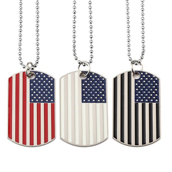 Collares americanos collares suministros de fiesta de acero inoxidable ejército militar de acero moderno símbolo de EE. UU.