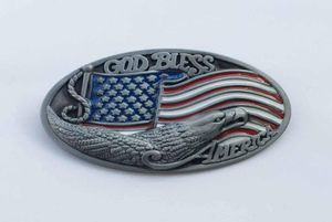 Boucle de ceinture drapeau américain aigle argenté pour hommes, SWBY705, adaptée à une ceinture à pression de 4cm de large avec stock continu 5397758