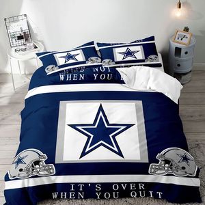 Set de portada de American Football Druvet, juego de ropa de cama deportiva, juego de portadas de edredón azul marino, regalos inspiradores para hombres novio marido