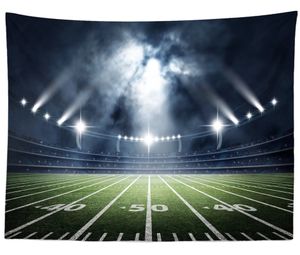 American Football Field Stadium Tapestry Light Night Soccer Turf Turf Scroding Rugby Tapases Boucdroom Dorm Dormor Decor Cloth