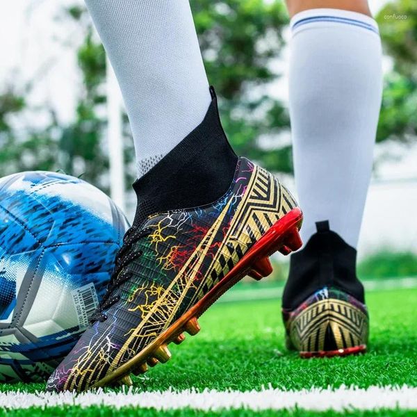 Zapatos de fútbol americanos de fútbol High Soccer Fasion Boots Articial Grass Boy Cleats Men's Sports Anti -Male Sneakers Chuteira