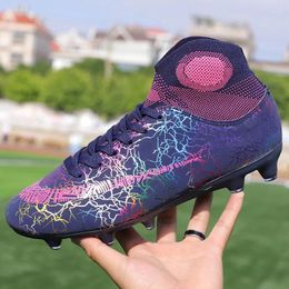 Amerikaanse voetbalschoenen herenlaarzen voetbalschoen met hoge enkel dames zachte grond man kinderen kind Botas De Futbol sokken schoenplaten training