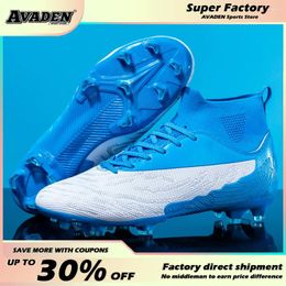 Chaussures de football américain Styles d'extérieur Sneakers Man Soccer Futsal Kids jouant des tops hauts Bottes économiques sportives