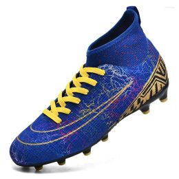 Chaussures de football américain hommes Boots Boots Soccer longs Pikes Unisex Drop Training Breathable Sport High Ankle Ultralight