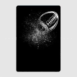 American Football Vintage Rugby Ball Sport Fan Metal Sign Wall Mural Kitchen Design Wall Decor Tin Bord Poster Poster Metalen Wall Decor