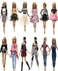 Amerikaanse meisjespoppen, twee sets, multigroep, optionele poppenjurk, top, mode-stijl, rok, kleurrijke outfits, hele poppenkleding, toegang5195884