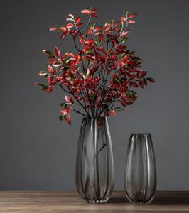 Amerikaanse glazen bloem vaas decoratie Nordic Home Woonkamer Eetkamer Decoratie Modelkamer TV Cabinet Floral Flower