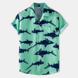 Amerikaanse Hawaiiaanse strand stijl shirts grote maat zomer pak kraag korte mouw gedrukt shirt heren party slijtage