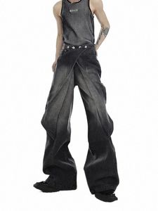 American Heavy Duty Distred Jeans Hommes et femmes 2023 Tendance nationale Nouvelle niche Wed Design rétro Pantalon Cargo Pantalon J8QS #