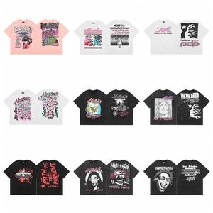 American Hel Hell Star High Street Hip Hop Korte mouwen paar Instagram Dark T-shirt VTG Retro Half Sleeve zomer