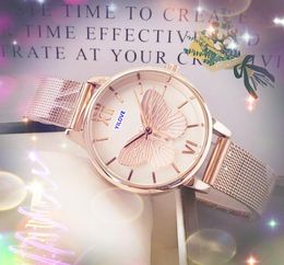 Reloj de cuarzo de marca americana de gama alta para mujer, reloj resistente al agua de malla de acero inoxidable, tamaño pequeño, esfera con esqueleto de abeja 3D, súper amantes, reloj de pulsera ultrafino, regalos de Navidad