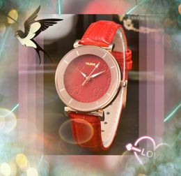 Montre à Quartz américaine haut de gamme pour femmes, bracelet en cuir rouge rose, horloge étanche, petit cadran squelette d'abeille, All the Crime, Bracelet Super Ultra fin, cadeaux
