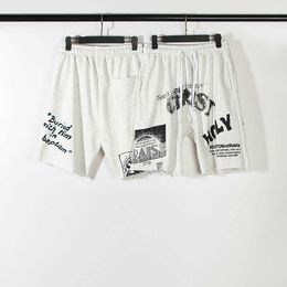 American High Street Fog X RRR 123 Co Brand Letter Print Drawstring Losse shorts mode