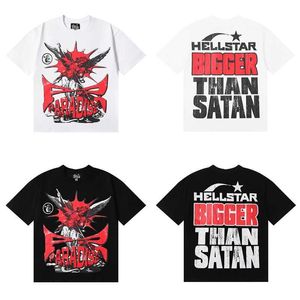 American High Street Trendy Brand Hell Creative Skull Print Hell Star American American Street Couple T-shirt à manches courtes
