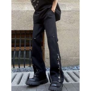 American High Street Vibe Style Zipper Micro Horn Jeans pour hommes avec une tendance polyvalente