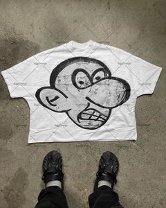American Hip Hop Street Cartoon Imprimé T-shirt à manches courtes Men Y2k Harajuku Fashion Summer Casual Woard Couple Shirt 240320