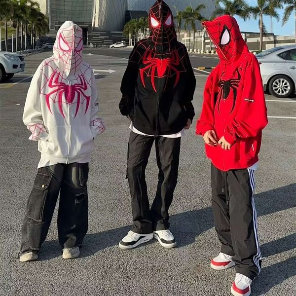 Sweat à capuche américain Hiphop Spider Man pour homme, veste ample surdimensionnée, automne/hiver 2023