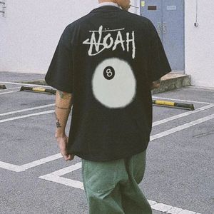 Amerikaanse Hiphop Straat Katoen Korte mouwen T-shirt Design Sense Y2K Biljart Afdrukken Casual Retro Losse Top Heren Zomer 240313