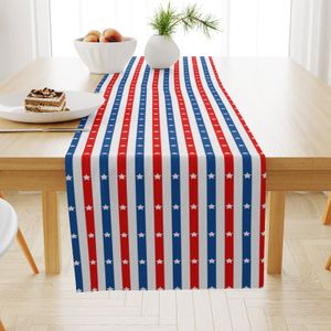 American Independence Day Linen Table imprimée Runner American Living Room Dining Table Decorative Festival Festival Tableau basée