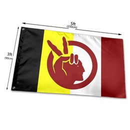 Drapeaux du mouvement amérindien en polyester 100D, 3' x 5' pieds, expédition rapide, couleurs vives avec deux œillets en laiton