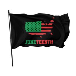 Amerikaanse Junétiende Black History Pan Afrikaanse 3 'x 5'FT vlaggen 100D polyester Outdoor banners Hoge kwaliteit Levendige kleur met twee messing inkommen