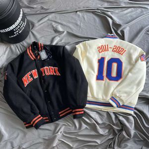 American Kith Costume de baseball brodé Veste ample en coton de style universitaire pour couples