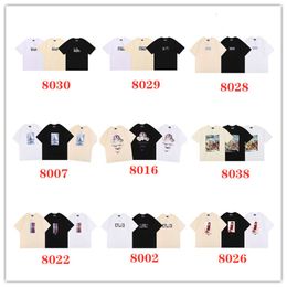 American Kith Series 9 Gedrukte korte mouwen zomerse bezienswaardigheden Bloemen T-shirts voor mannen en dames casual niche high street korte mouwen