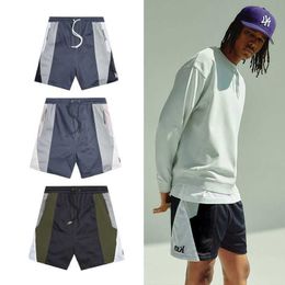 American KITHs Casual Double Layer Shorts Summer Mens and Womens Trend Loose Mesh Quick Dry Panel Sports Capris