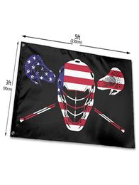 Bandera americana de Lacrosse para exteriores, color vivo, resistente a la decoloración UV, decoración con doble costura, pancarta de 90x150cm, impresión digital Whole2562091