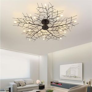 Amerikaanse LED-plafondlamp Nordic Boomtak Ijzeren Plafondverlichting voor Woonkamer Slaapkamer Kroonluchters Plafond Decor Lichtpunt268R