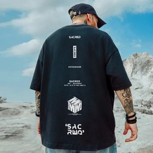 Amerikaanse Brief SACRED Print Tee Shirt Voor Mannen Hip Hop Ademend Katoenen T-shirt Zomer Casual Korte Mouw Y2K Streetwear tops 240315