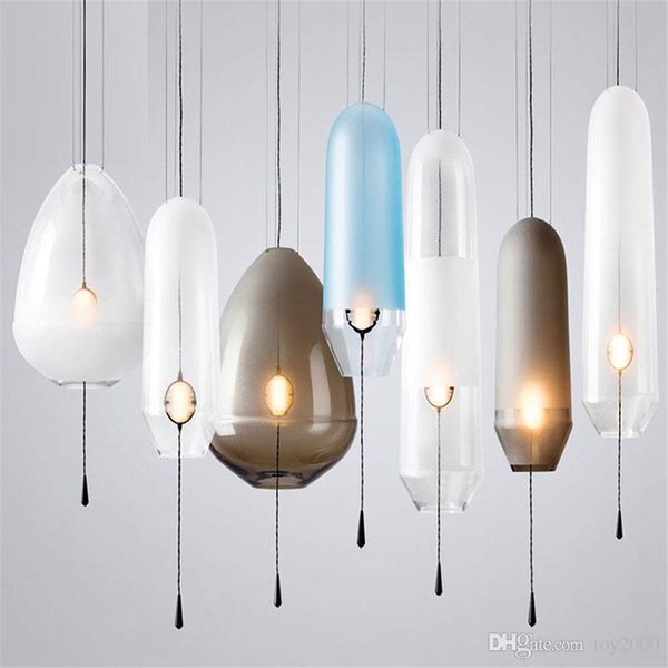 Lampes américaines Pendentif Intérieur Verre Fer Cerceau Boule Bar Café Lampe Suspendue Restaurant Chambre Décor Luminaires Lampes Dkuqu