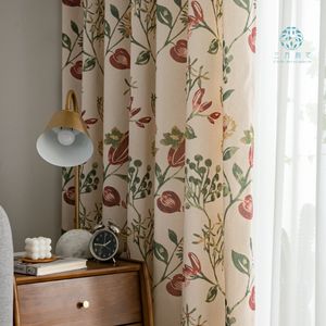 Rideaux de vie américains, décoration rustique pour la maison, traitements de fenêtre à motif d'oiseaux, draperies de chambre à coucher imprimées, panneaux de rideaux simples A312241M