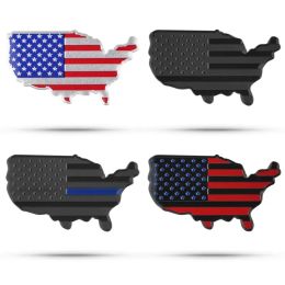 American Map Metal Car Sticker Party Favor gepersonaliseerde nationale vlaglegering 3D sticker label auto decoratie badge 7x4cm