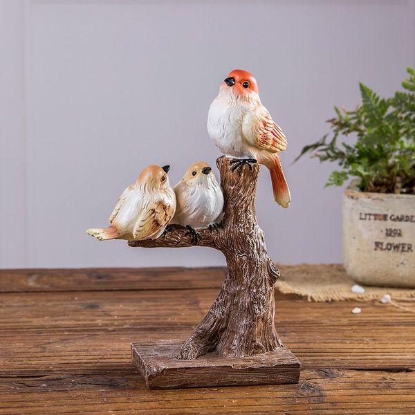 Objets décoratifs modernes américains créatif oiseau décoration maison bureau salon meuble TV cave à vin branche