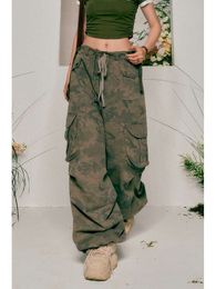 Amerikaanse nieuwe woestenij windkruidmeisje overalls vrouwelijke y2k high street hiphop hiphop camouflage bundel voet casual brede poten broek