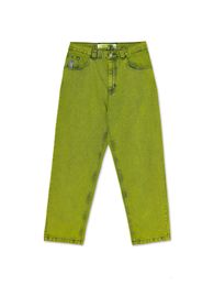 American Polar Skate Co 93 Brand à tendance Jeans verts lavés Men Street Skate Culture pantalon Pantalon de jambe large 240428