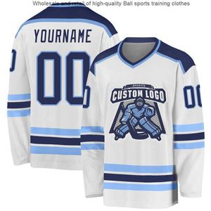 American Professional Ice Hockey-uniform voor mannen en dameswedstrijden Team V-Neck Printable Loose Fitting Long Sheeved Losse Fitting