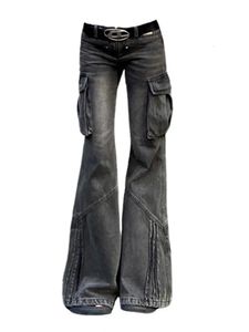 American Retro Bell Bottom Wash Black Low TAILLE ULTRA MINE FLASH JEANS FASHIQUE FACE ES-GIRL CHILLAIRE COFFROTS