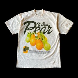American rétro Harajuku Modèle de fruits classiques imprimé Tshirt rond décontracté y2k oversize kawaii femmes 240323
