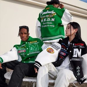 Américain Rétro Lettre Brodée Vestes Manteau Hommes Y2K Rue Hip Hop Tendance Baseball Uniforme Couple Casual Lâche Veste 240113