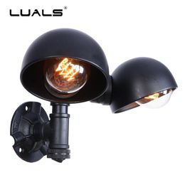 American Retro Wall Light Loft Industrial Ligh Water Pipe Edison Lamp E27 Luminaire Nordic Lámparas de interior Bar Cafe Lighting